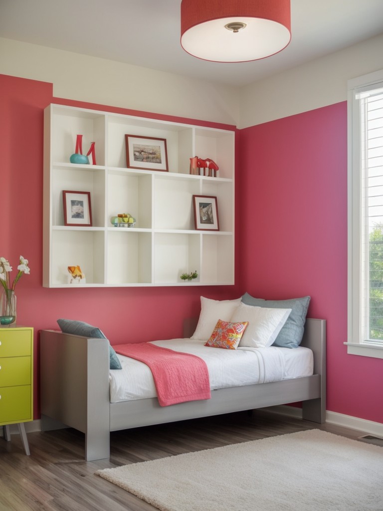 Vibrant accent walls to add a pop of color and personality to small spaces.