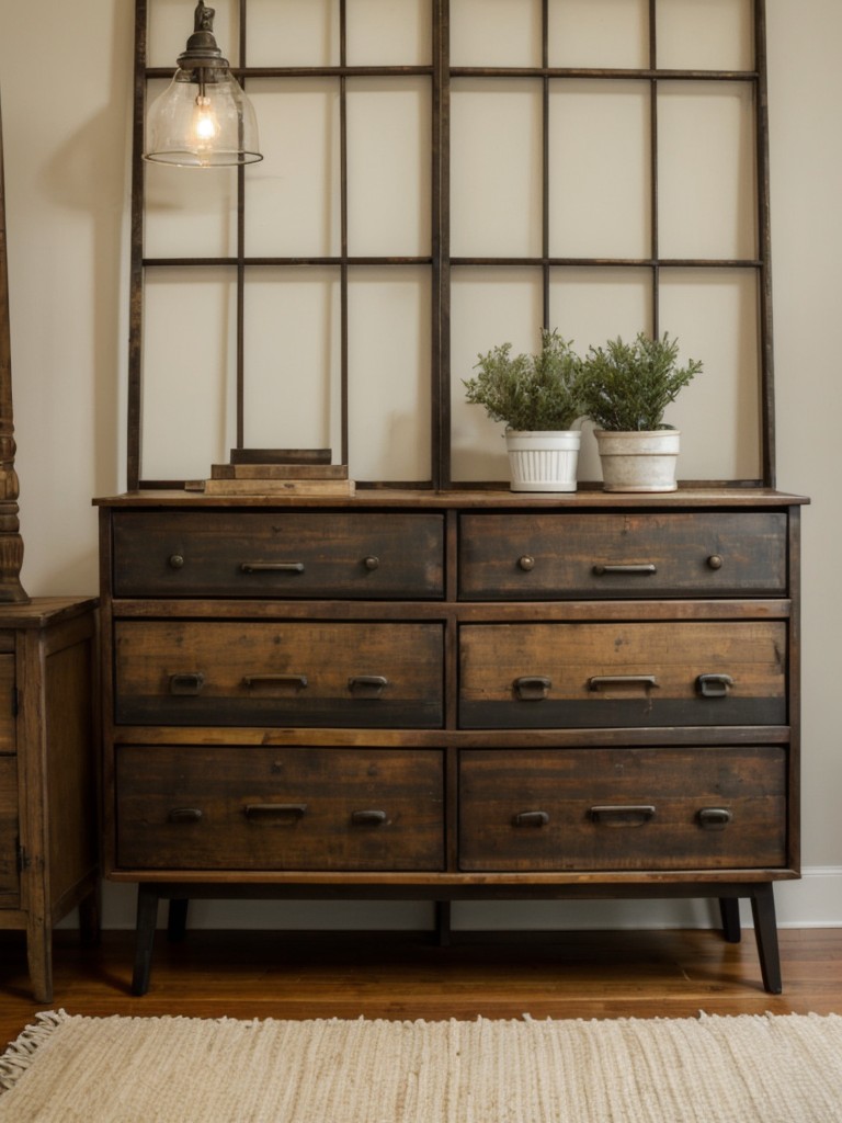 Include vintage and repurposed furniture pieces to add character.