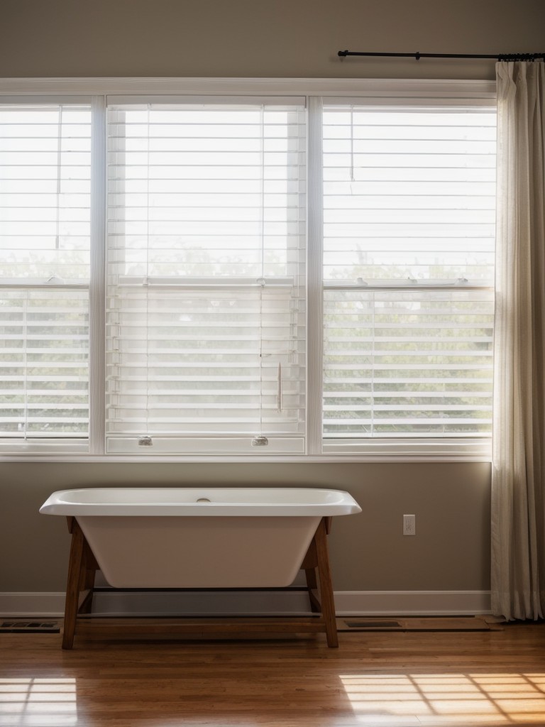 Opt for traditional window treatments like wooden blinds or lightweight curtains.