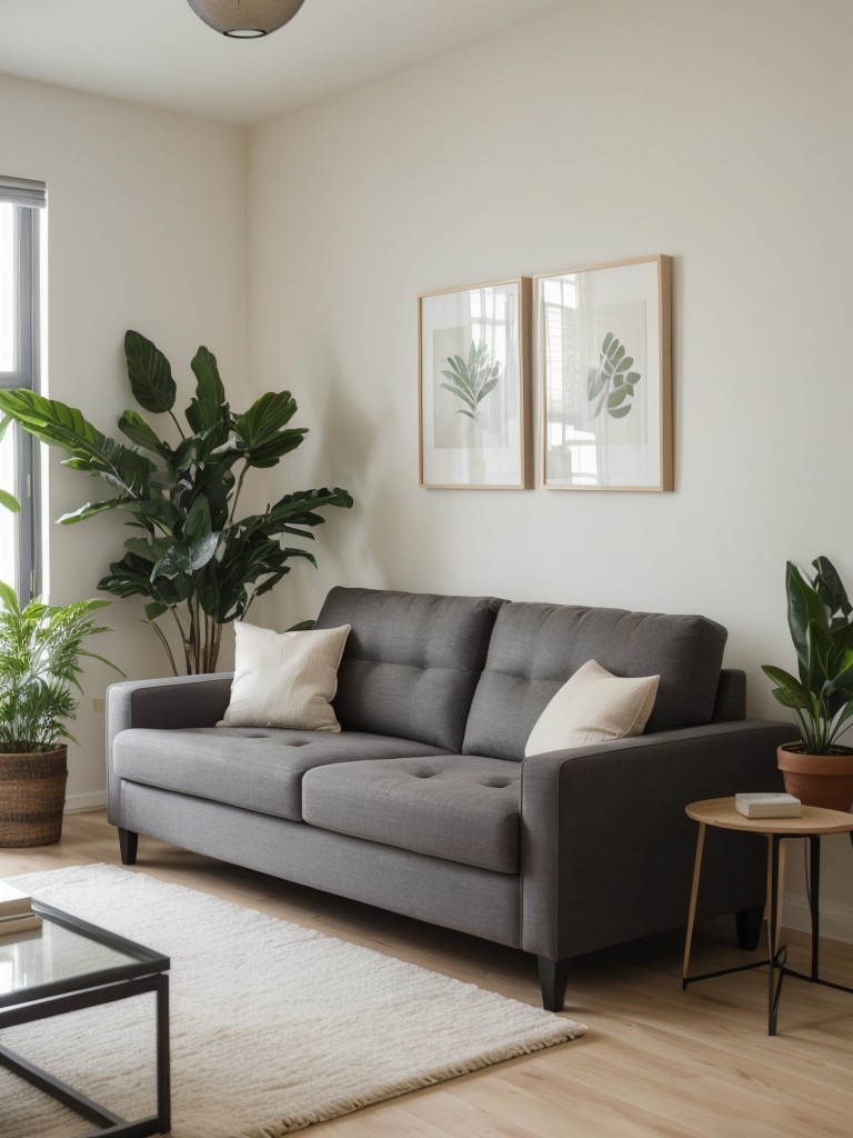 Adding plants and natural elements to bring life and freshness to a studio apartment.
