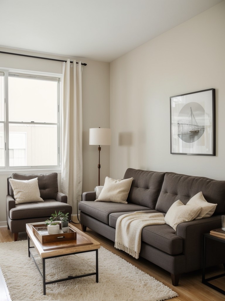 Incorporating a cozy seating area in a studio apartment with a comfortable sofa or lounge chair.