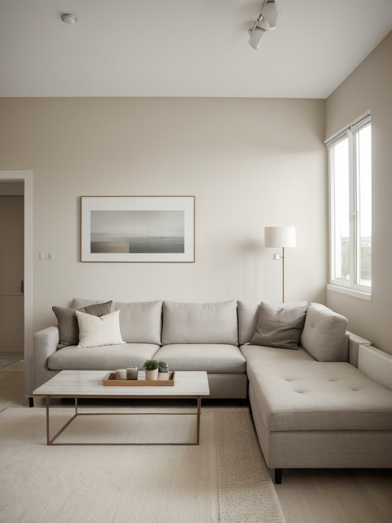 Incorporating a neutral color palette and minimalist decor to make a studio apartment feel more spacious.