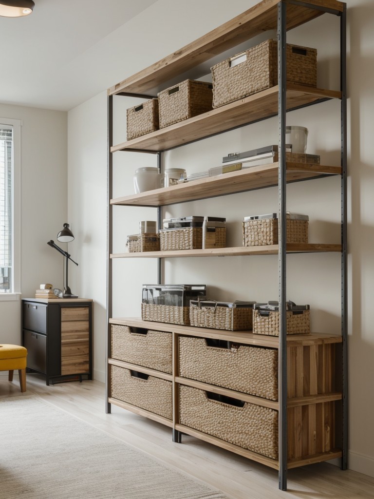Integrating open shelving or built-in storage units to showcase and organize belongings in a studio apartment.