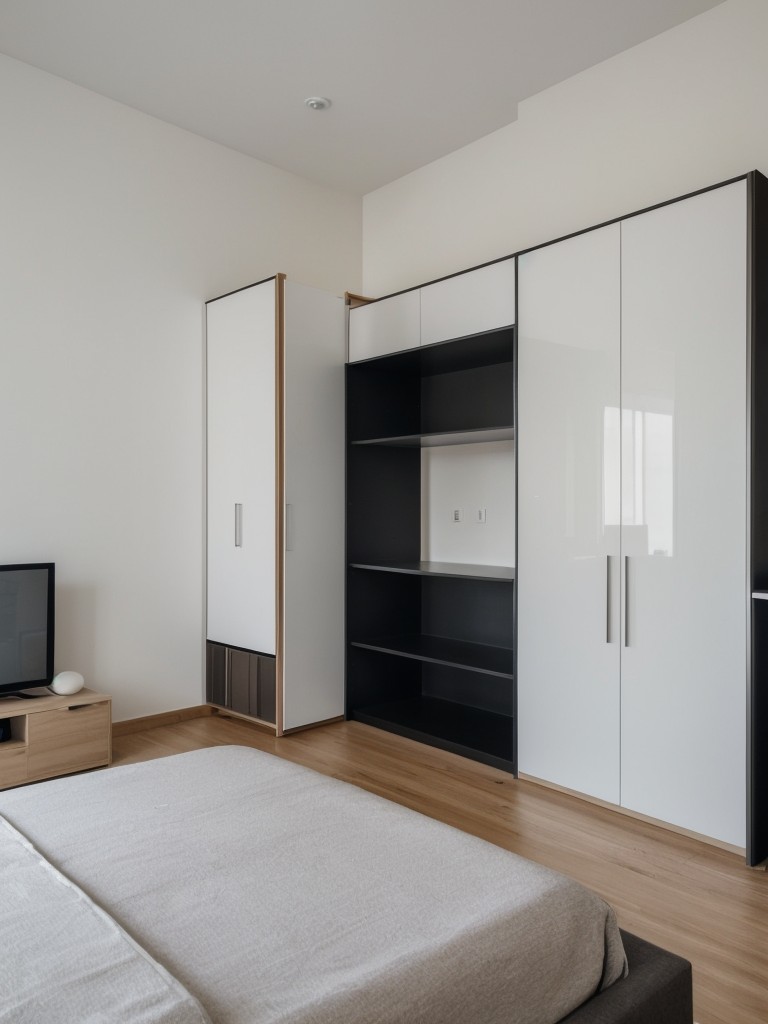 Maximizing space in a studio apartment with multifunctional furniture and smart storage solutions.