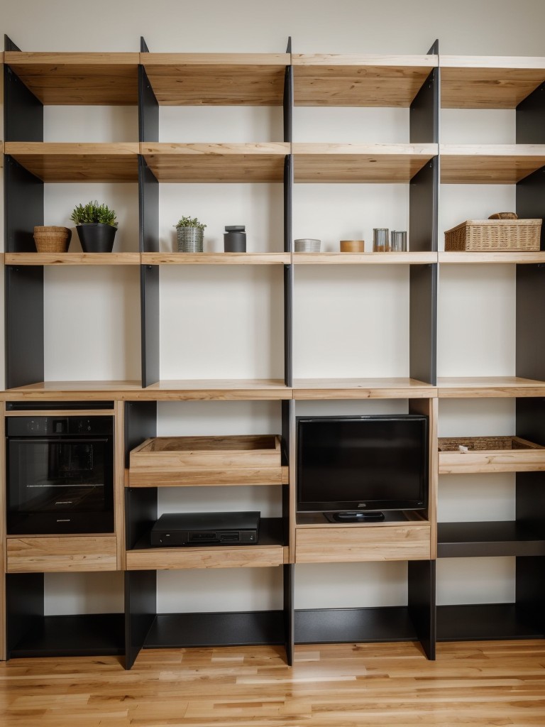 Install modular shelving units that can be easily adjusted and reconfigured as storage needs change.