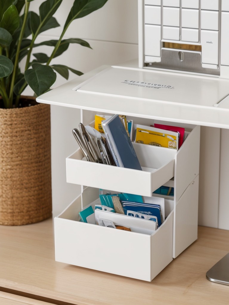 Incorporate a small mail organizer and key holder to keep essentials easily accessible and avoid clutter.