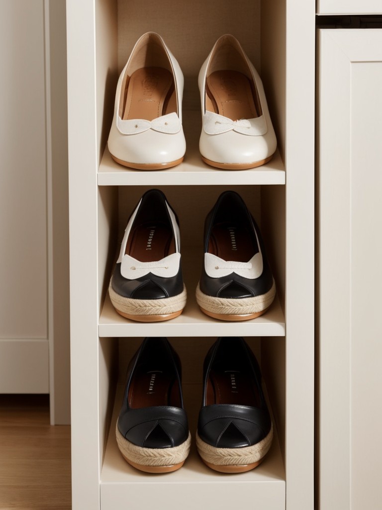 Incorporate a small shoe rack or cubby storage system to keep footwear neatly organized.
