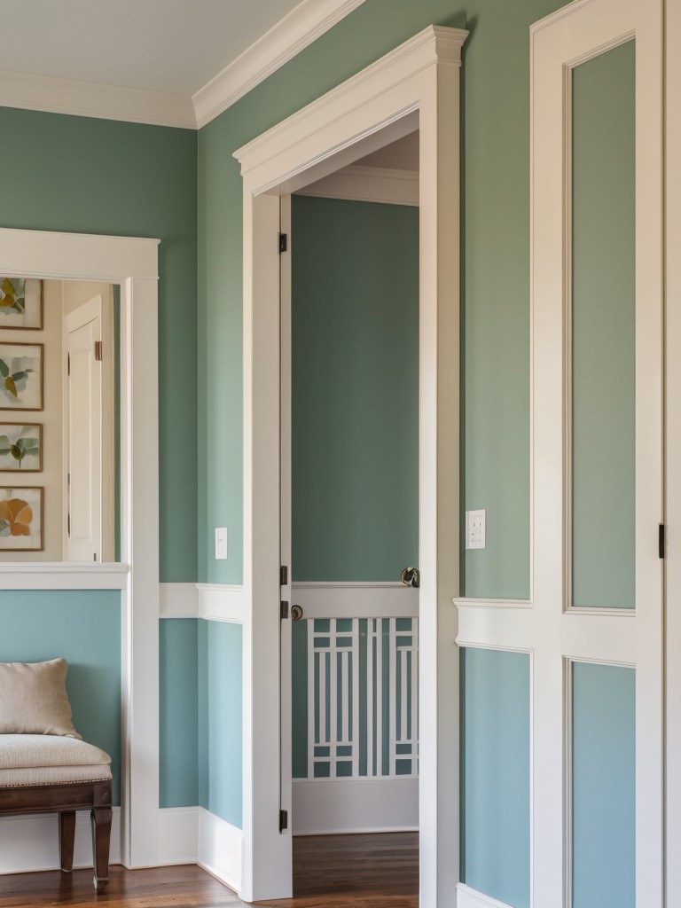 Use a vibrant wallpaper or a colorful paint finish to create a visually appealing entrance that stands out.