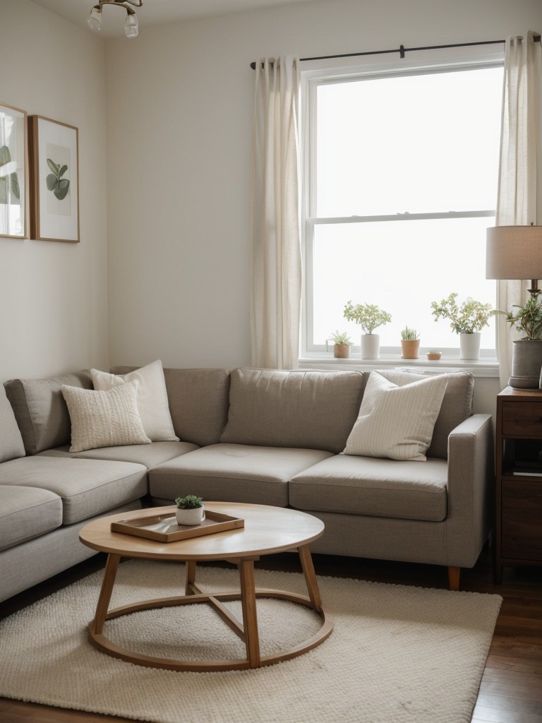 Cozy small apartment decorating ideas to create a warm and inviting atmosphere, with soft textiles, comfortable seating options, and ambient lighting.