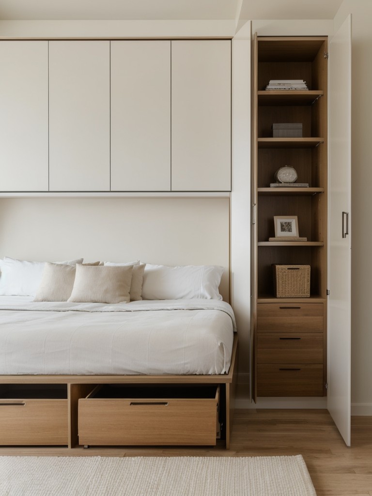 Choosing furniture with hidden storage compartments, such as ottomans or bed frames with built-in drawers, to maximize storage in a small apartment.