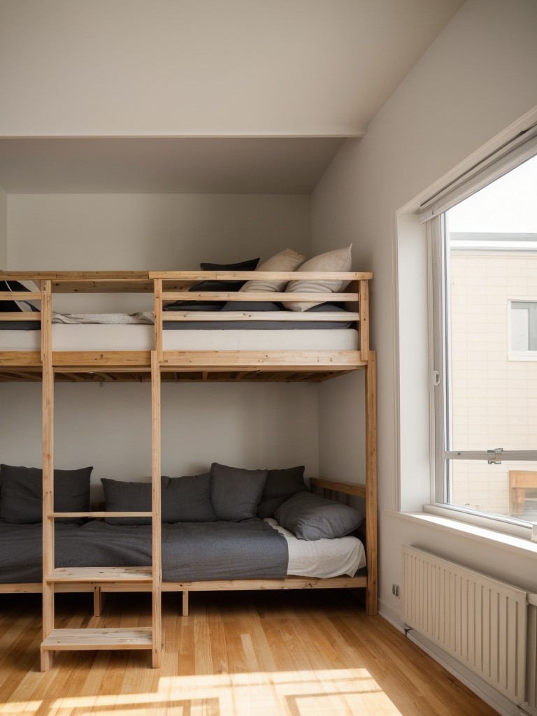 Incorporating a mezzanine or loft area in a small apartment to add an extra level of living space or a dedicated sleeping area.