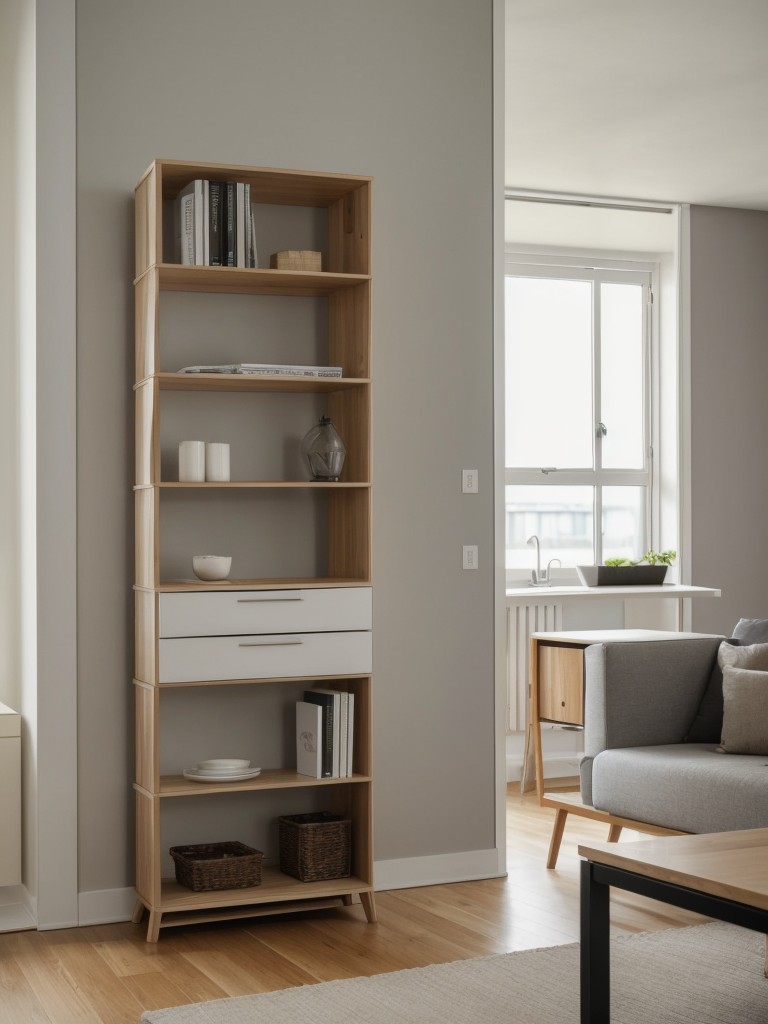 Integrating foldable or stackable furniture pieces that can be easily stored away when not in use, allowing for more flexibility in a small apartment.
