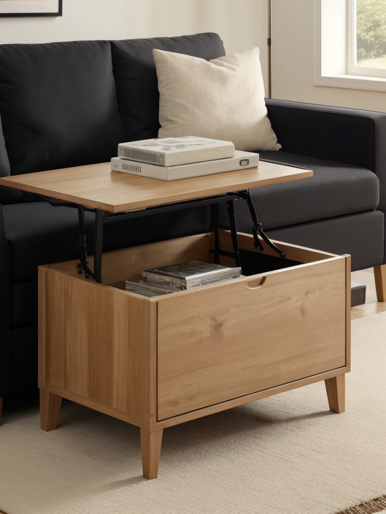 Incorporate multifunctional furniture pieces, like a sofa bed or a coffee table with hidden storage, to optimize the functionality of your small space.