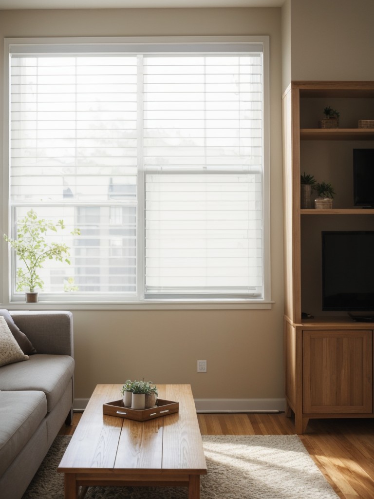 Maximize natural light by keeping windows clear of heavy window treatments or bulky furniture in a small apartment.