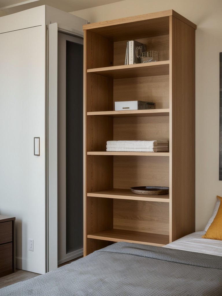 Utilize smart storage solutions like underbed storage or wall-mounted shelves to maximize space in a small apartment.