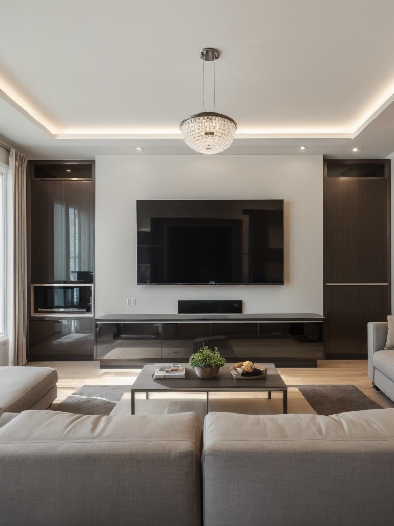 Integrate smart home technology into your living room design to control lighting, temperature, and entertainment systems with ease.