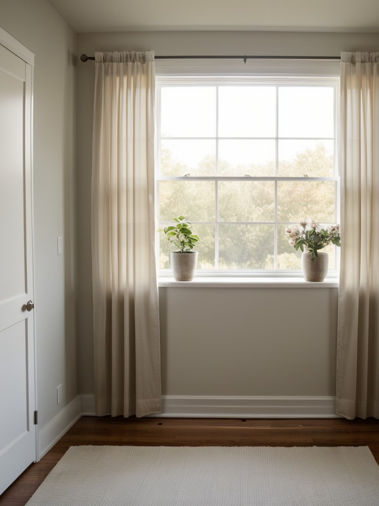 Maximize natural light by keeping window treatments minimal or opting for sheer curtains to let in as much sunlight as possible.