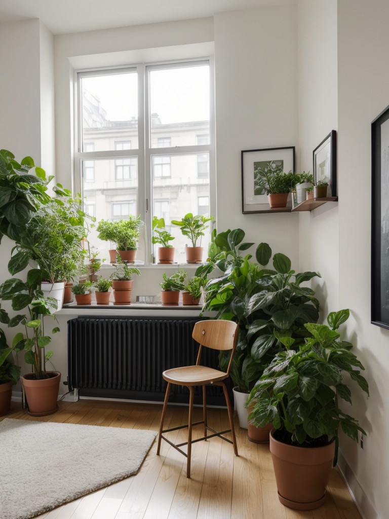 Incorporate plants or small indoor gardens to bring life and freshness into a small chic apartment while also adding visual interest.