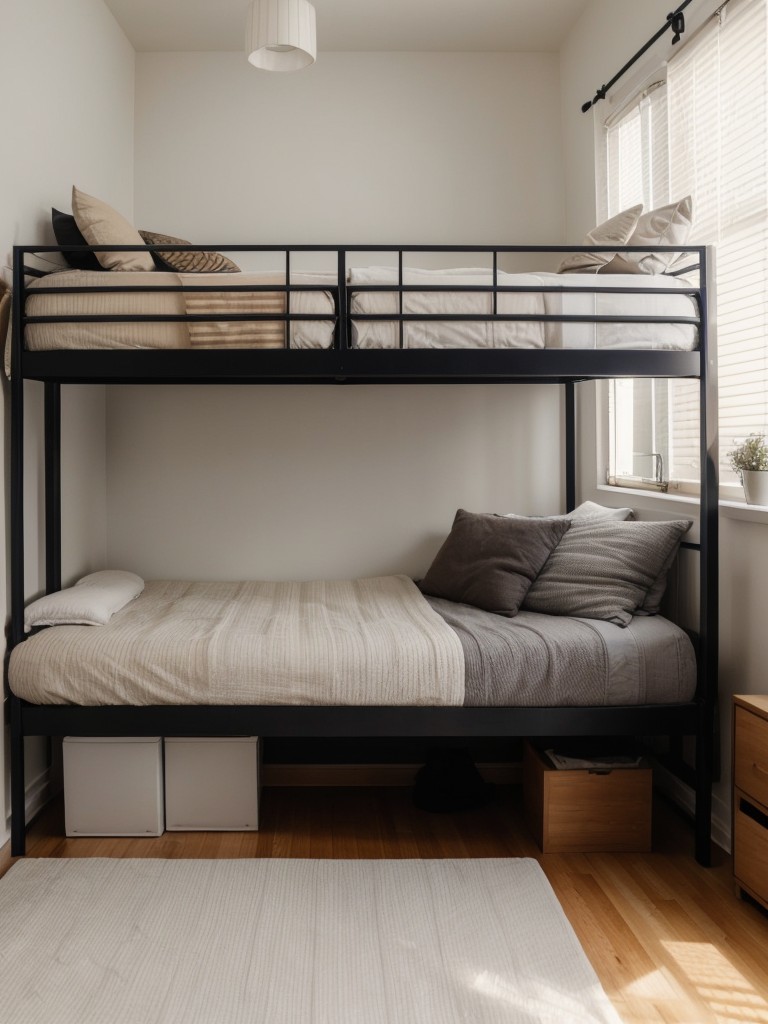 Creating a cozy and comfortable sleeping area in a small studio apartment with a space-saving foldable bed or a loft bed.