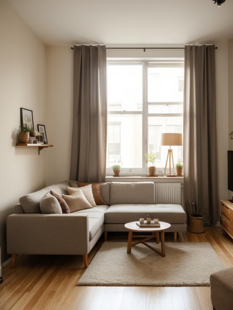 Designing a cozy and inviting atmosphere in a small studio apartment with warm lighting and soft textures.