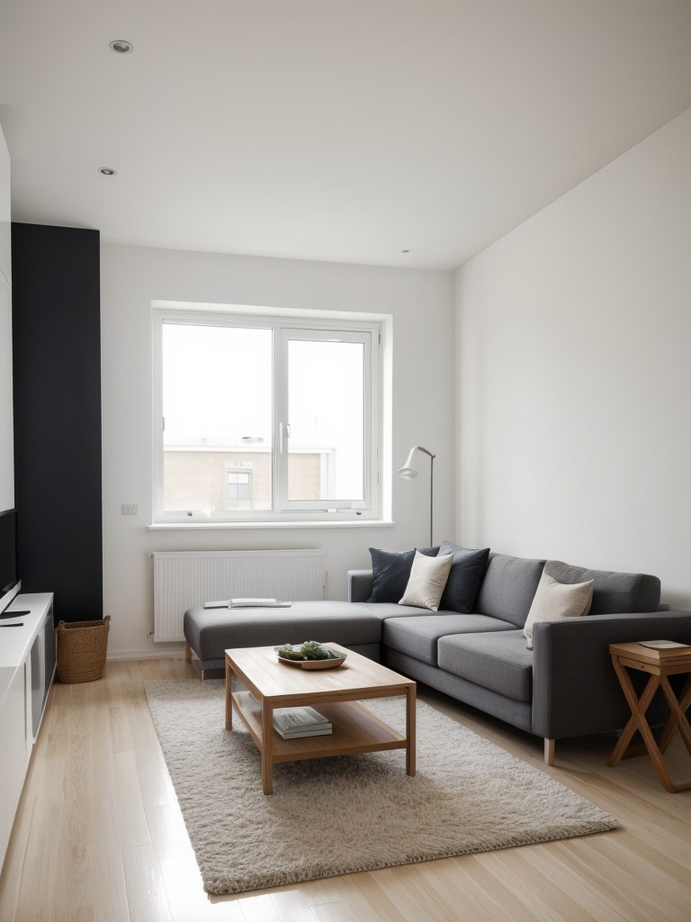 Designing a small studio apartment with a minimalist approach for a clean and uncluttered living space.