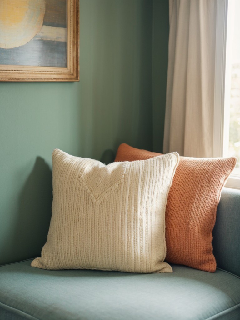 Low-cost decorating ideas for a small living room, such as repurposing vintage items and using colorful accent pillows to add visual interest.