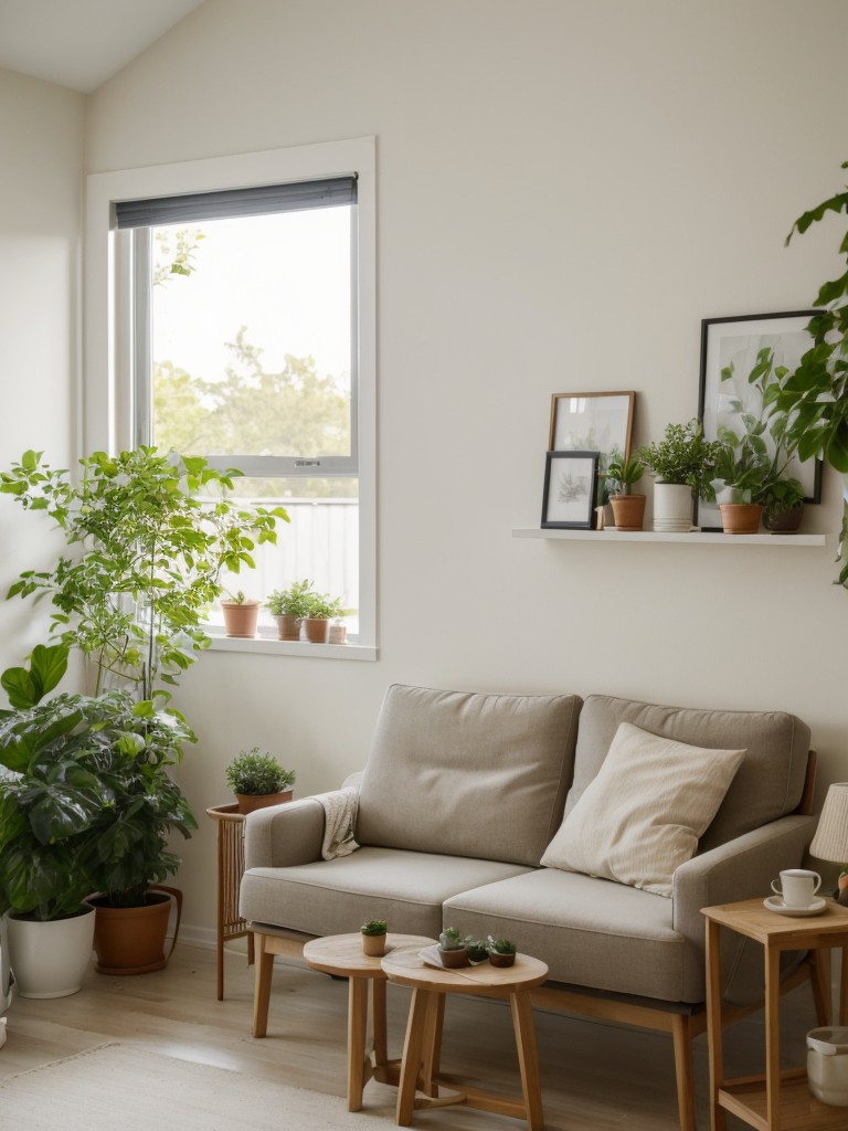 Incorporating natural elements such as plants and natural light to make small apartments feel more refreshing and open.