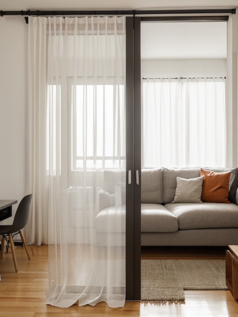 Hang curtains or install room dividers to create separate zones within the studio apartment.