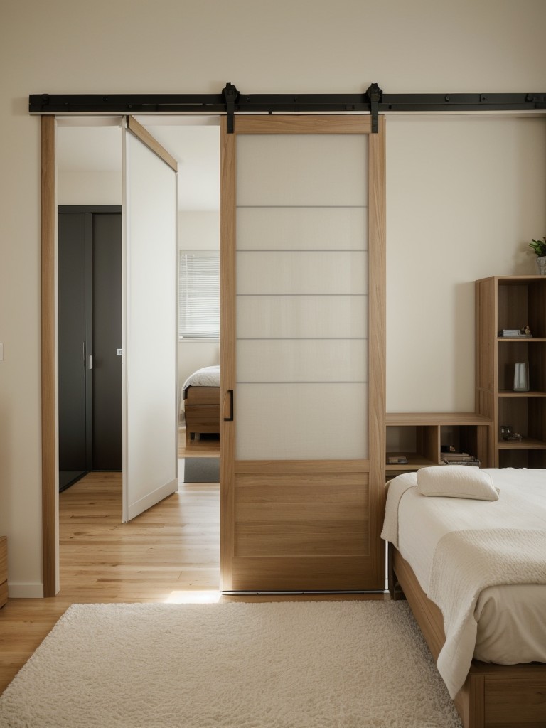 Utilize sliding doors or room dividers to separate the bedroom area from the rest of the studio.