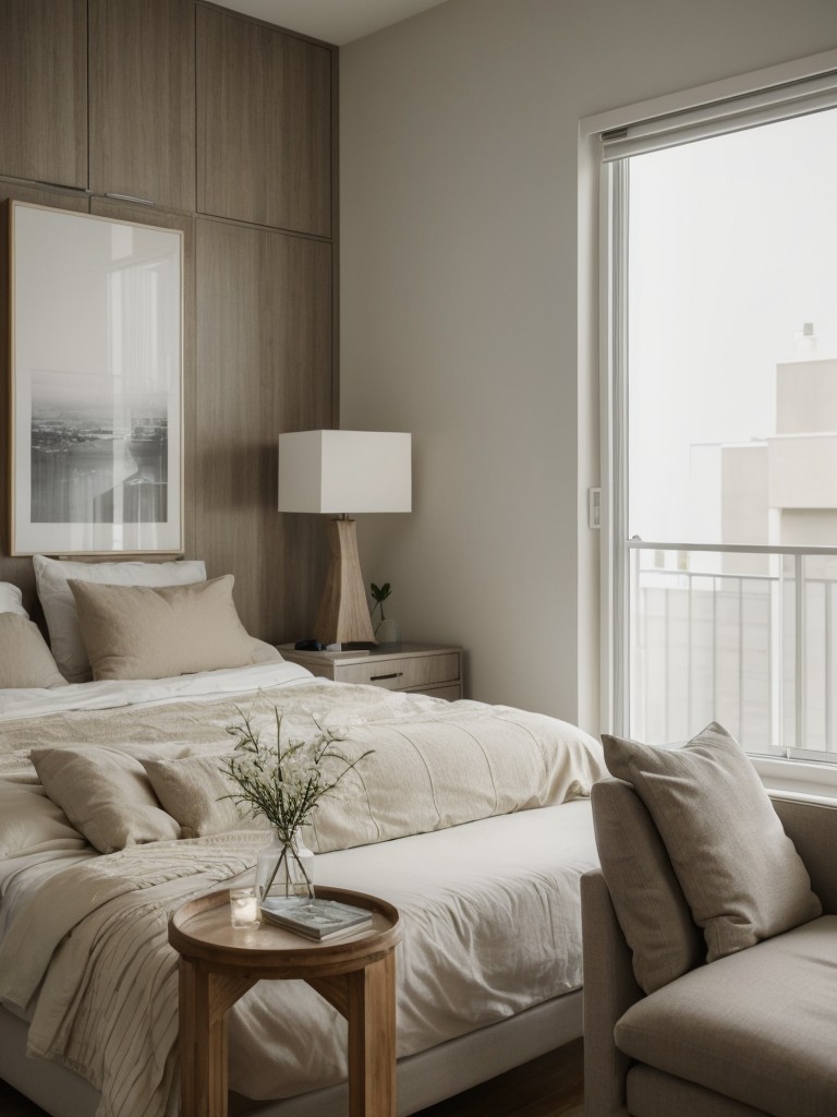 Captivating ideas for creating a calming and zen-like atmosphere in your apartment, with neutral colors and natural elements.