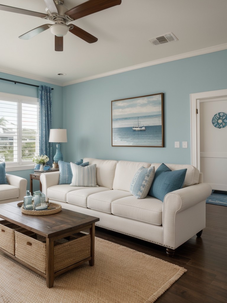 Embrace the beauty of coastal-inspired apartment decor, with nautical accents, breezy textiles, and a relaxed ambiance.