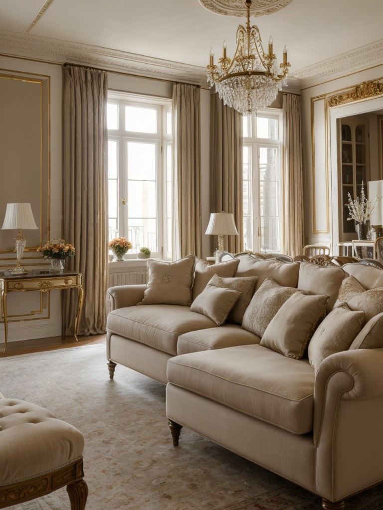 Fall in love with the timeless elegance of a classic apartment interior, featuring luxurious fabrics and refined furniture pieces.