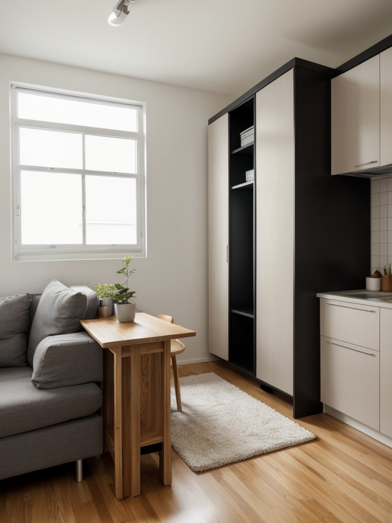 Showcasing small space solutions that can maximize your apartment's functionality and storage capacity.