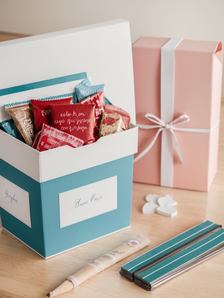 Surprise your partner with a care package filled with their favorite treats, handwritten love notes, and thoughtful gifts.