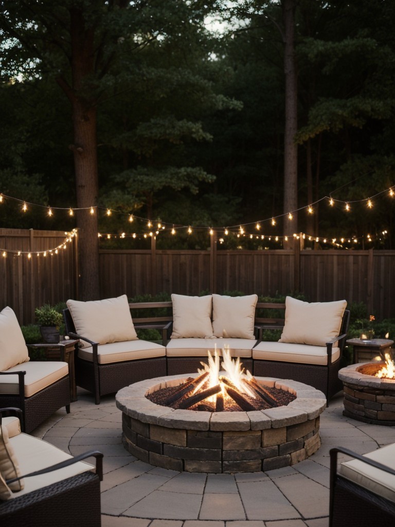 Create a romantic ambiance outdoors by stringing fairy lights around common areas or setting up a cozy fire pit.