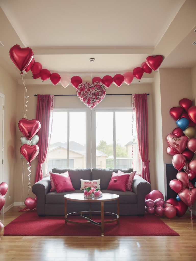 Decorate common areas and reception with heart-shaped balloons, flower arrangements, and themed displays.