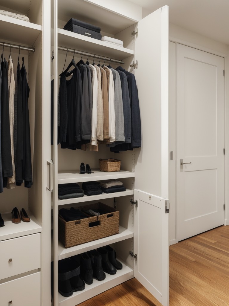 Customizing the walk-in wardrobe layout to seamlessly integrate with the overall design and flow of the small apartment, creating a harmonious and cohesive space.