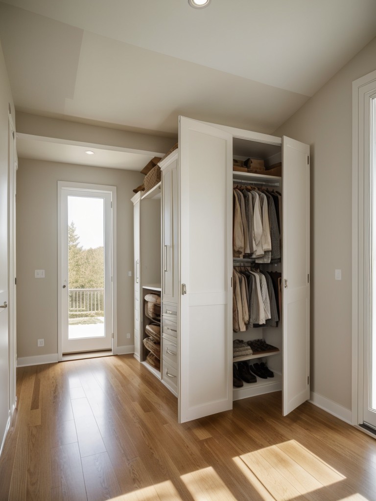 Incorporating a skylight or a well-placed window to bring in natural light and make the walk-in wardrobe feel more spacious.