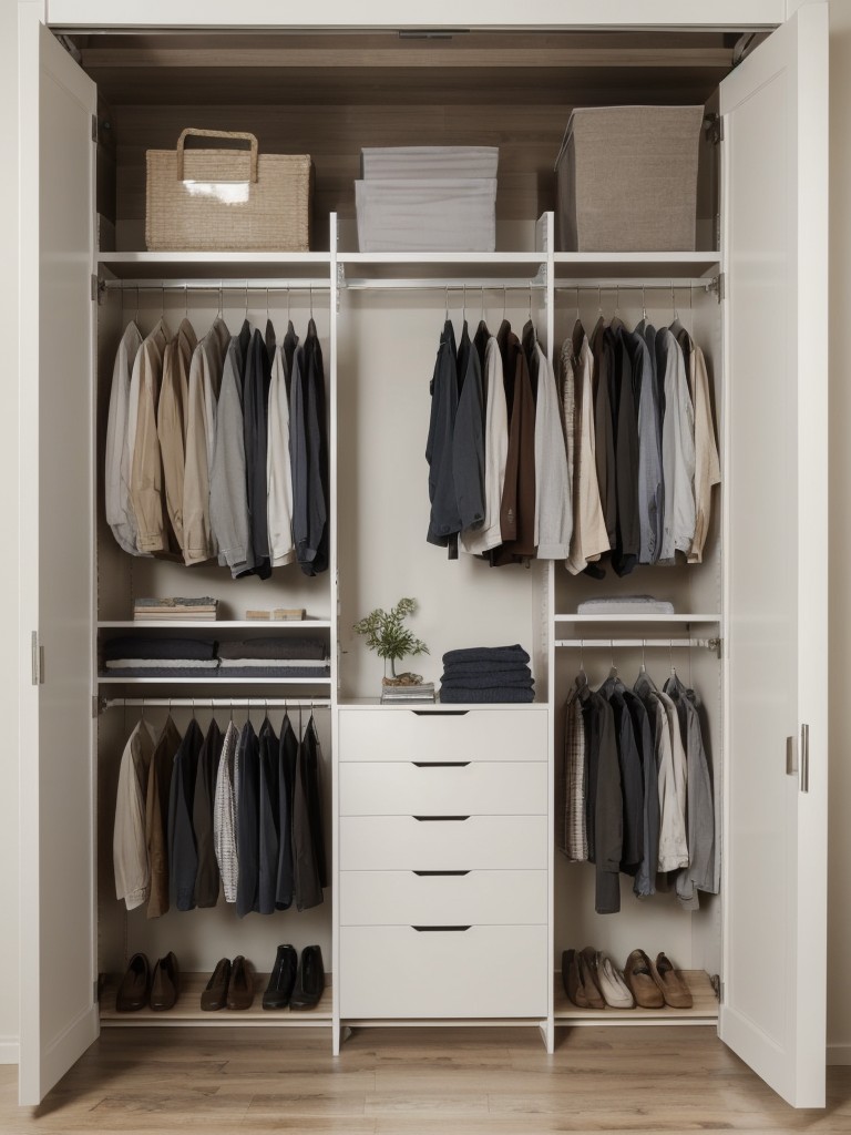 Utilizing adjustable shelving systems and modular storage units to accommodate changing wardrobe needs in a small walk-in wardrobe.