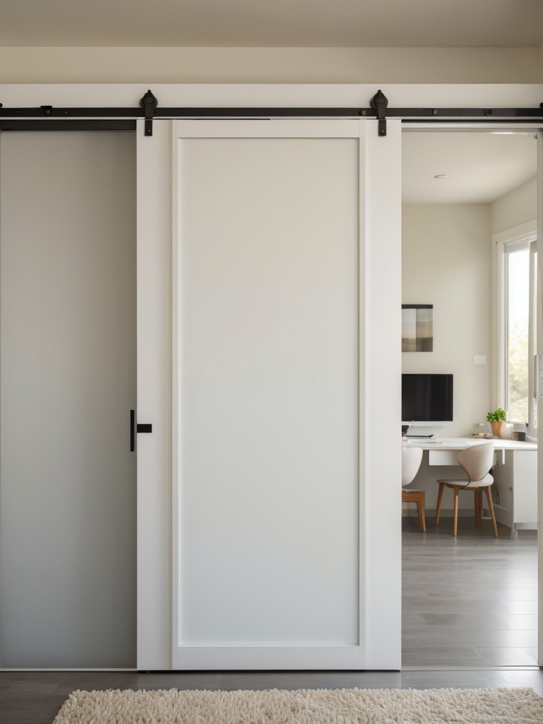 Install sliding doors or pocket doors to save space and create storage opportunities.