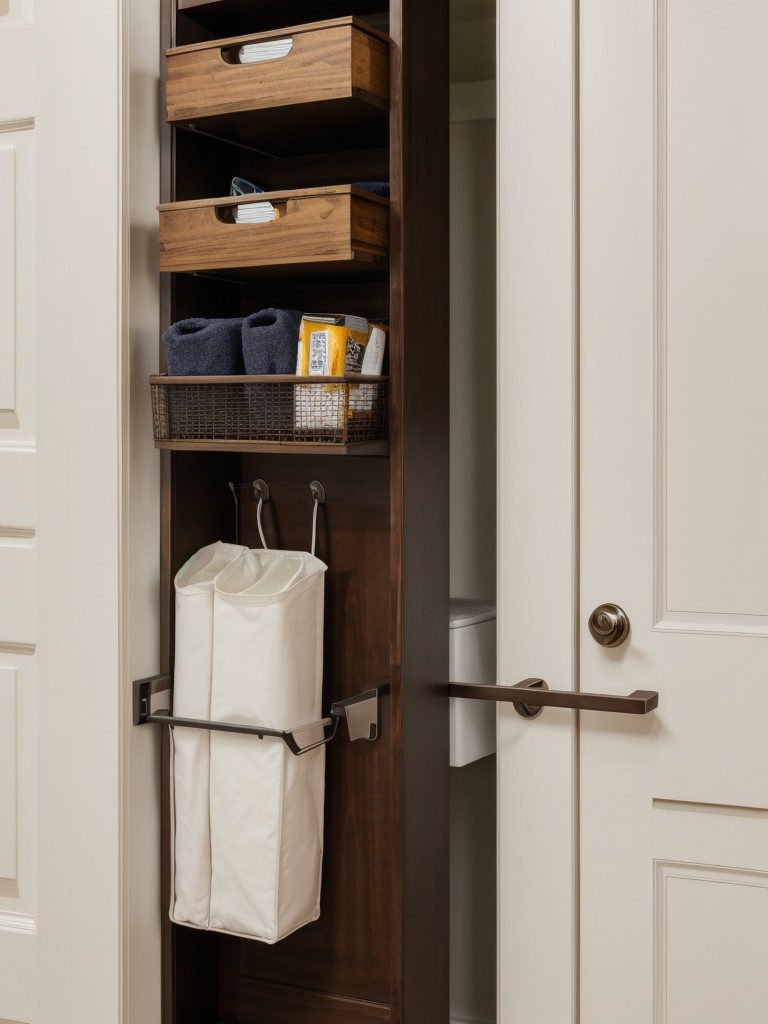 Make use of over-the-door hooks and organizers for additional storage.