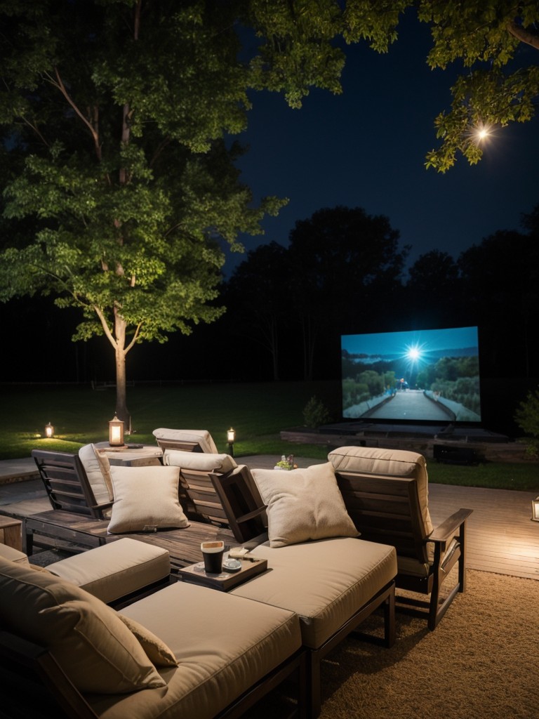 Add ambiance with outdoor speakers or a portable projector for outdoor movie nights.