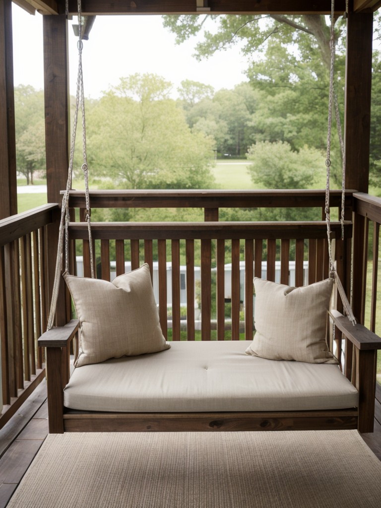 Hang a hammock or porch swing for a relaxing seating option.