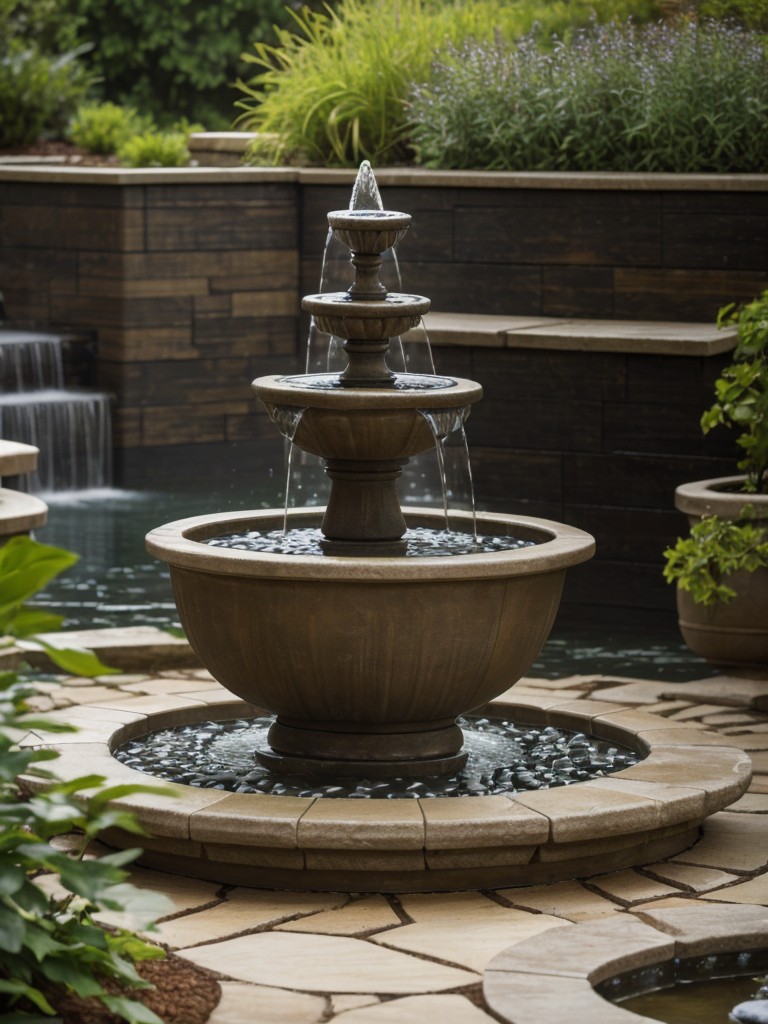 Include a small water feature, like a tabletop fountain or waterfall, to add a soothing ambiance.