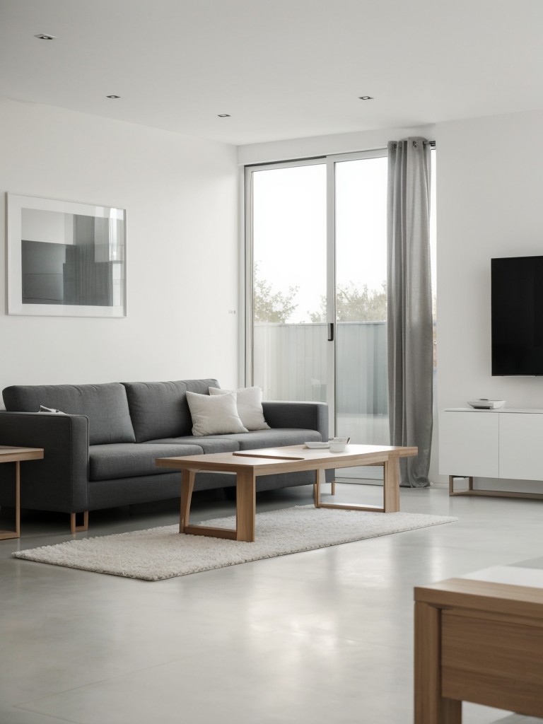 Consider a minimalistic approach with simple furniture and clean lines for a modern and sleek look.