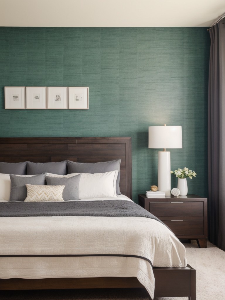 Consider a statement headboard or accent wall to add visual interest and focal point to the room.