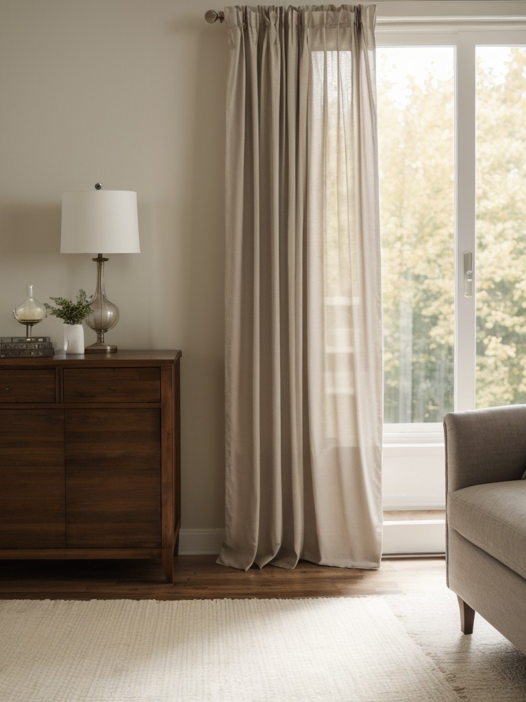 Create a calming atmosphere with the use of soothing colors and soft textiles like curtains or rugs.