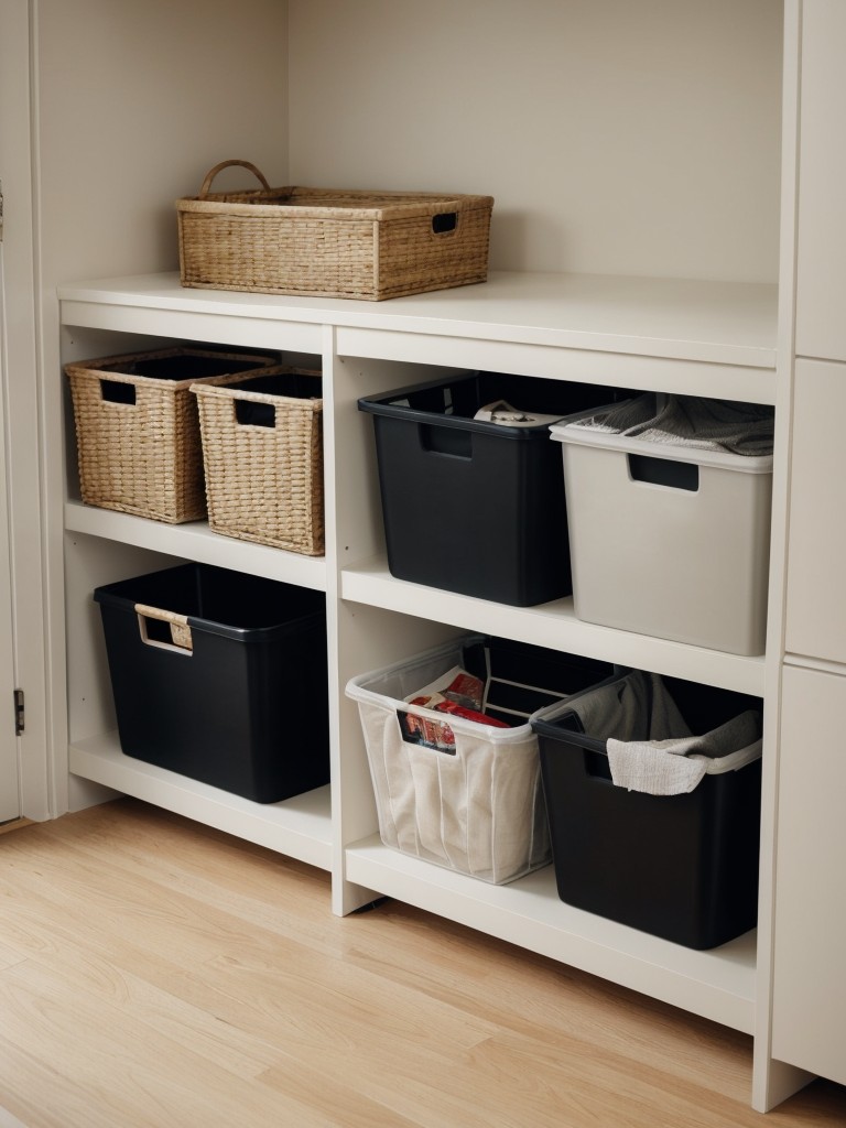 Keep the room organized and clutter-free by utilizing innovative storage solutions such as under-bed bins or floating shelves.