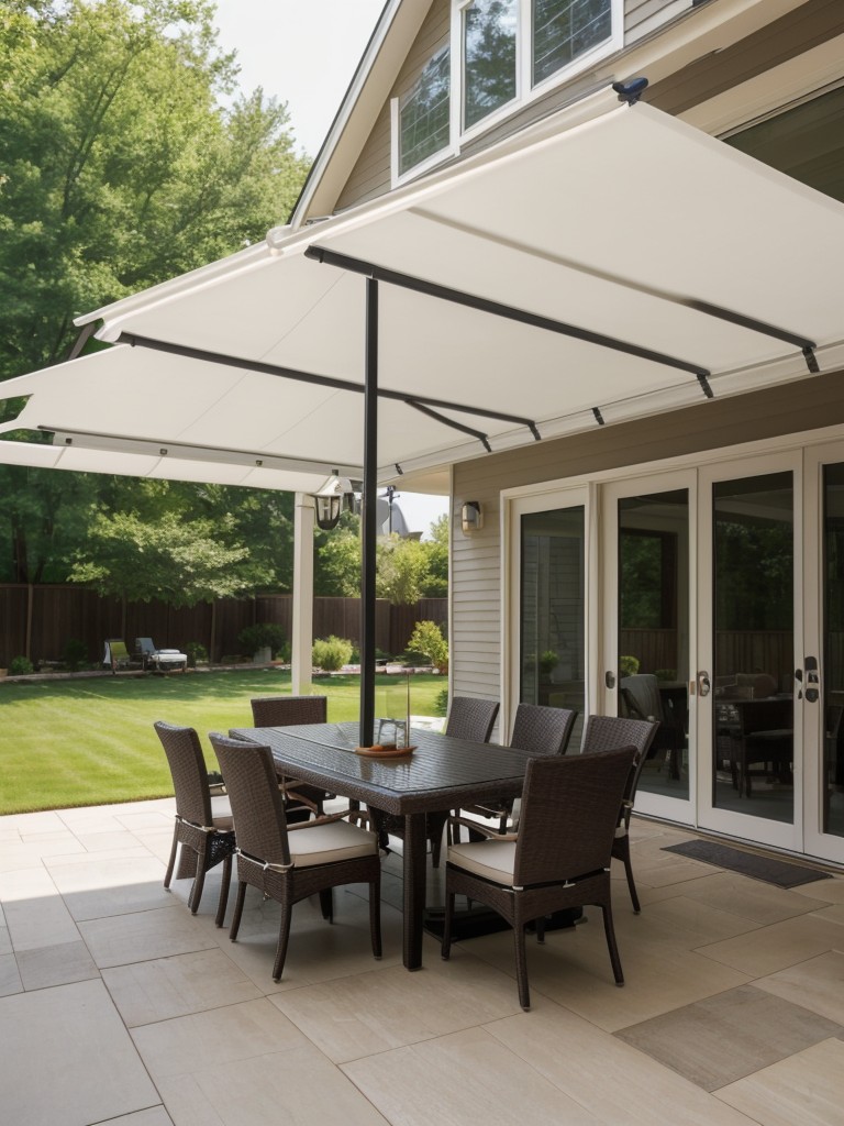 Install a retractable awning or patio umbrella to provide shade during hot summer days.