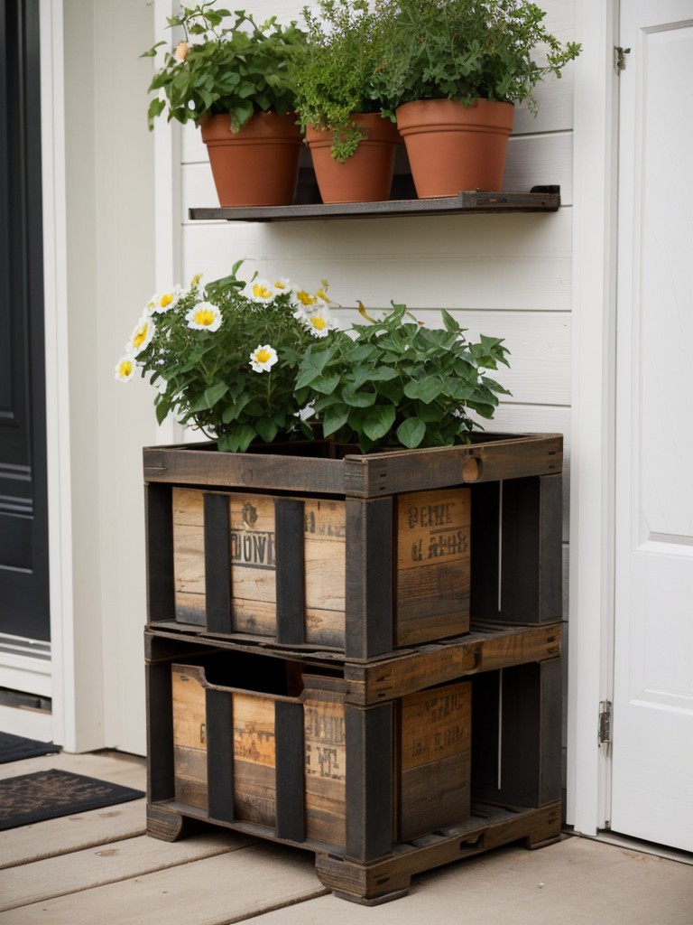 Use creative containers such as repurposed crates or colorful pots to add visual interest.